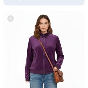 Quaker Factory Elegant Purple Full Zipper Jacket